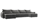 Диван П-образный Лига-051 НПБ Лонг, Велюр, TOWER 10 серый