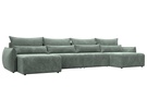 Диван П-образный Лига-051 НПБ Лонг, Велюр, BRUT 08 зеленый