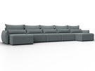 Диван П-образный Лига-051 НПБ МегаЛонг, Рогожка, Амур 07 серый