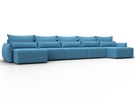 Диван П-образный Лига-051 НПБ МегаЛонг, Рогожка, Амур 10 голубой