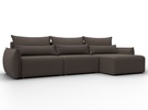 Диван угловой Лига-051 НПБ Лонг угол универсальный, Рогожка, Амур 05 коричневый