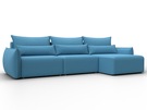 Диван угловой Лига-051 НПБ Лонг угол универсальный, Рогожка, Амур 10 голубой
