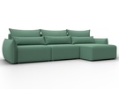 Диван угловой Лига-051 НПБ Лонг угол универсальный, Рогожка, Амур 11 зеленый