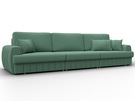 Диван прямой Лига-057 НПБ Лонг, Рогожка, Амур 11 зеленый