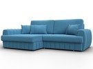 Диван угловой Лига-057 НПБ угол левый, Рогожка, Амур 10 голубой