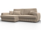 Диван угловой Лига-057 НПБ угол левый, Велюр, SEVEN 729 бежевый