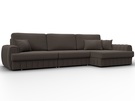 Диван угловой Лига-057 НПБ Лонг угол правый, Рогожка, Амур 05 коричневый