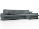 Диван угловой Лига-057 НПБ Лонг угол правый, Рогожка, Амур 07 серый