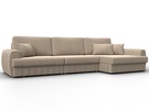 Диван угловой Лига-057 НПБ Лонг угол правый, Велюр, SEVEN 729 бежевый