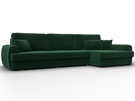 Диван угловой Лига-057 НПБ Лонг угол правый, Велюр, SEVEN 626 зеленый