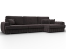Диван угловой Лига-057 НПБ Лонг угол правый, Велюр, SEVEN 727 коричневый
