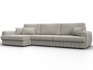 Диван угловой Лига-057 НПБ Лонг угол левый, Рогожка, Амур 02 бежевый
