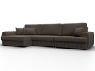 Диван угловой Лига-057 НПБ Лонг угол левый, Рогожка, Амур 05 коричневый