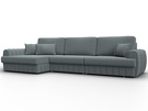 Диван угловой Лига-057 НПБ Лонг угол левый, Рогожка, Амур 07 серый