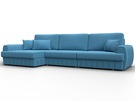 Диван угловой Лига-057 НПБ Лонг угол левый, Рогожка, Амур 10 голубой