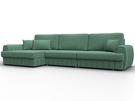 Диван угловой Лига-057 НПБ Лонг угол левый, Рогожка, Амур 11 зеленый