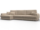 Диван угловой Лига-057 НПБ Лонг угол левый, Велюр, SEVEN 729 бежевый