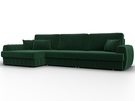 Диван угловой Лига-057 НПБ Лонг угол левый, Велюр, SEVEN 626 зеленый