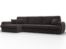 Диван угловой Лига-057 НПБ Лонг угол левый, Велюр, SEVEN 727 коричневый