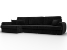 Диван угловой Лига-057 НПБ Лонг угол левый, Велюр, SEVEN 35 черный