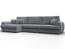 Диван угловой Лига-057 НПБ Лонг угол левый, Велюр, TOWER 10 серый