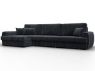 Диван угловой Лига-057 НПБ Лонг угол левый, Велюр, TOWER 11 темно-серый