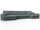 Диван П-образный Лига-057 НПБ Лонг, Рогожка, Амур 07 серый