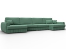 Диван П-образный Лига-057 НПБ Лонг, Рогожка, Амур 11 зеленый