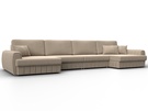Диван П-образный Лига-057 НПБ Лонг, Велюр, SEVEN 729 бежевый