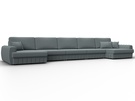 Диван П-образный Лига-057 НПБ МегаЛонг, Рогожка, Амур 07 серый