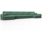 Диван П-образный Лига-057 НПБ МегаЛонг, Рогожка, Амур 11 зеленый