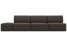 Диван прямой модульный с пуфом Лига-060 НПБ Лонг, Рогожка, Амур 05 коричневый