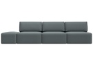 Диван прямой модульный с пуфом Лига-060 НПБ Лонг, Рогожка, Амур 07 серый