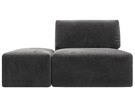 Модули диван и пуф Лига-060 НПБ, Велюр, TOWER 10 серый