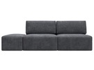 Диван прямой модульный с пуфом Лига-060 НПБ, Велюр, BRUT 16 темно-серый