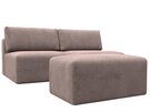 Диван прямой модульный с пуфом Лига-060 НПБ, Велюр, TOWER 05 бежевый