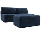 Диван прямой модульный с пуфом Лига-060 НПБ, Велюр, TOWER 13 синий