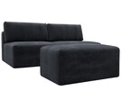 Диван прямой модульный с пуфом Лига-060 НПБ, Велюр, TOWER 11 темно-серый
