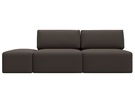 Диван прямой модульный с пуфом Лига-060 НПБ, Рогожка, Амур 05 коричневый