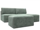 Диван угловой модульный с пуфом Лига-060 НПБ угол универсальный, Велюр, BRUT 08 зеленый