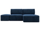 Диван угловой модульный с пуфом Лига-060 НПБ угол универсальный, Велюр, BRUT 11 синий