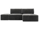 Диван угловой модульный с пуфом Лига-060 НПБ угол универсальный, Велюр, TOWER 10 серый