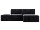 Диван угловой модульный с пуфом Лига-060 НПБ угол универсальный, Велюр, TOWER 11 темно-серый