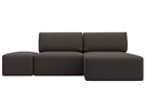 Диван угловой модульный с пуфом Лига-060 НПБ угол универсальный, Рогожка, Амур 05 коричневый