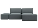 Диван угловой модульный с пуфом Лига-060 НПБ угол универсальный, Рогожка, Амур 07 серый