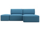Диван угловой модульный с пуфом Лига-060 НПБ угол универсальный, Рогожка, Амур 10 голубой