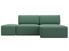 Диван угловой модульный с пуфом Лига-060 НПБ угол универсальный, Рогожка, Амур 11 зеленый