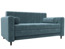 Диван прямой Лига-070, Велюр, SEVEN 113 бирюзовый