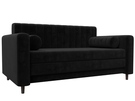 Диван прямой Лига-070, Велюр, SEVEN 35 черный