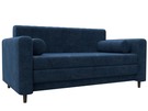 Диван прямой Лига-070, Велюр, BRUT 11 синий